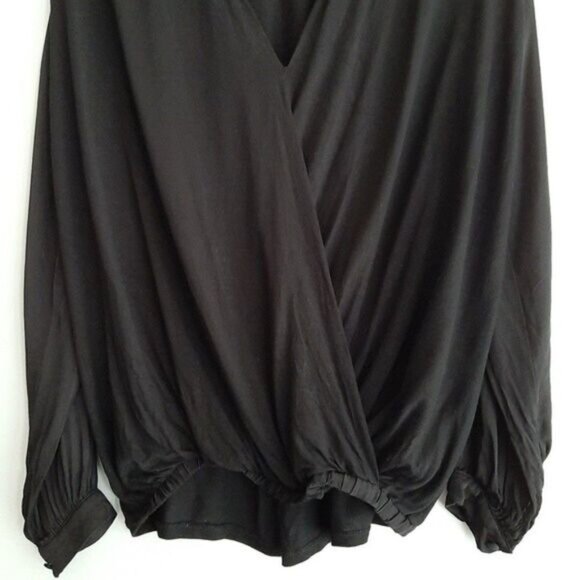 ANTHROPOLOGIE NWOT Kesia Faux Wrap Drape Surplice Satin Sleeve Top Sz XS - Picture 5 of 15